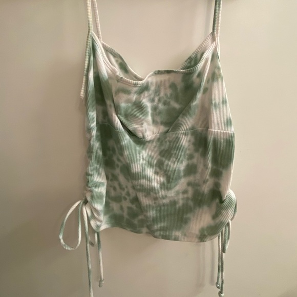 ZUMIEZ Lunachix Side Ruched Green Tie Dye Cami Tank Top - Picture 1 of 6